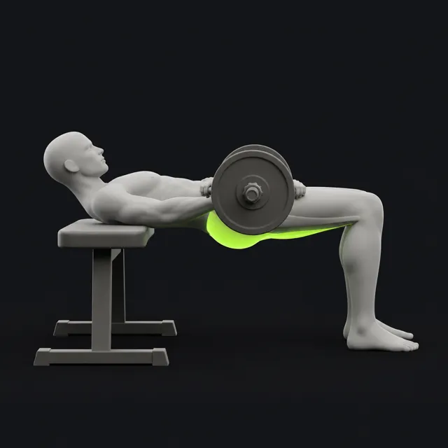 Hip thrust, hips driven up to full extension